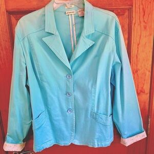St Johns Bay Women Light Blue Jacket Blazer